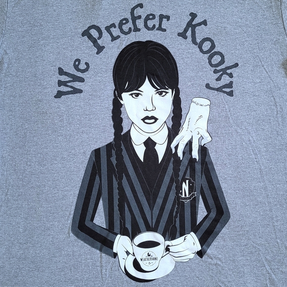 Mad😡 Engine Global🌎 LLC Wednesday Addams "We Prefer Kooky" Graphic Tee👕 - Picture 8 of 11